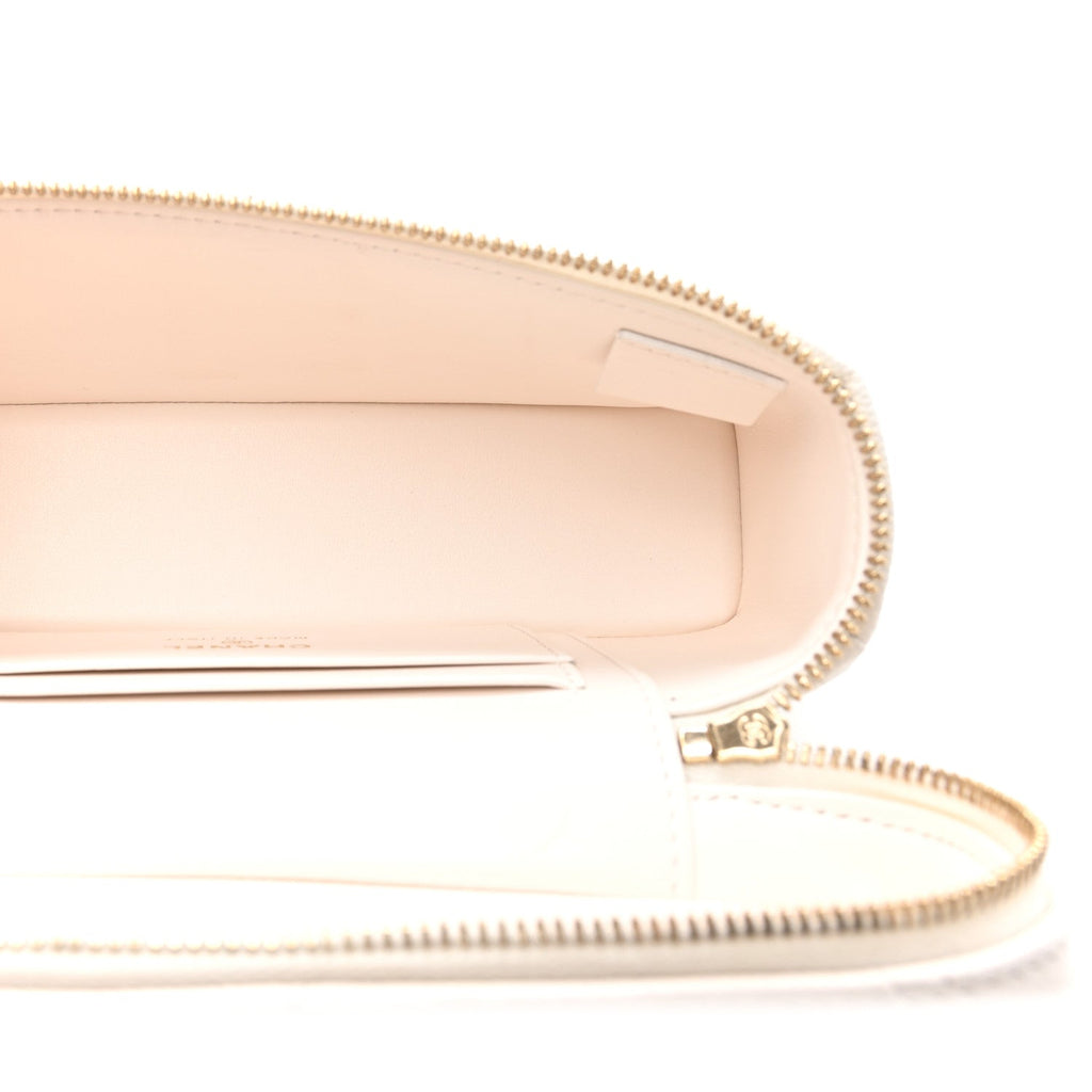 Caviar Quilted Top Handle Slim Vanity With Chain White