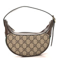 GG Supreme Monogram Textured Calfskin Web Small Ophidia Shoulder Bag Beige Ebony New Acero