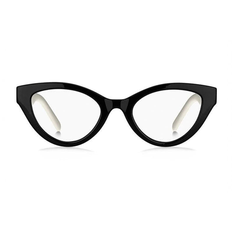 Marc Jacobs Eyeglasses Cat Eye Full Rim, Grey/Black Frame and Clear Demo Lenses Lens MARC6510R6S00