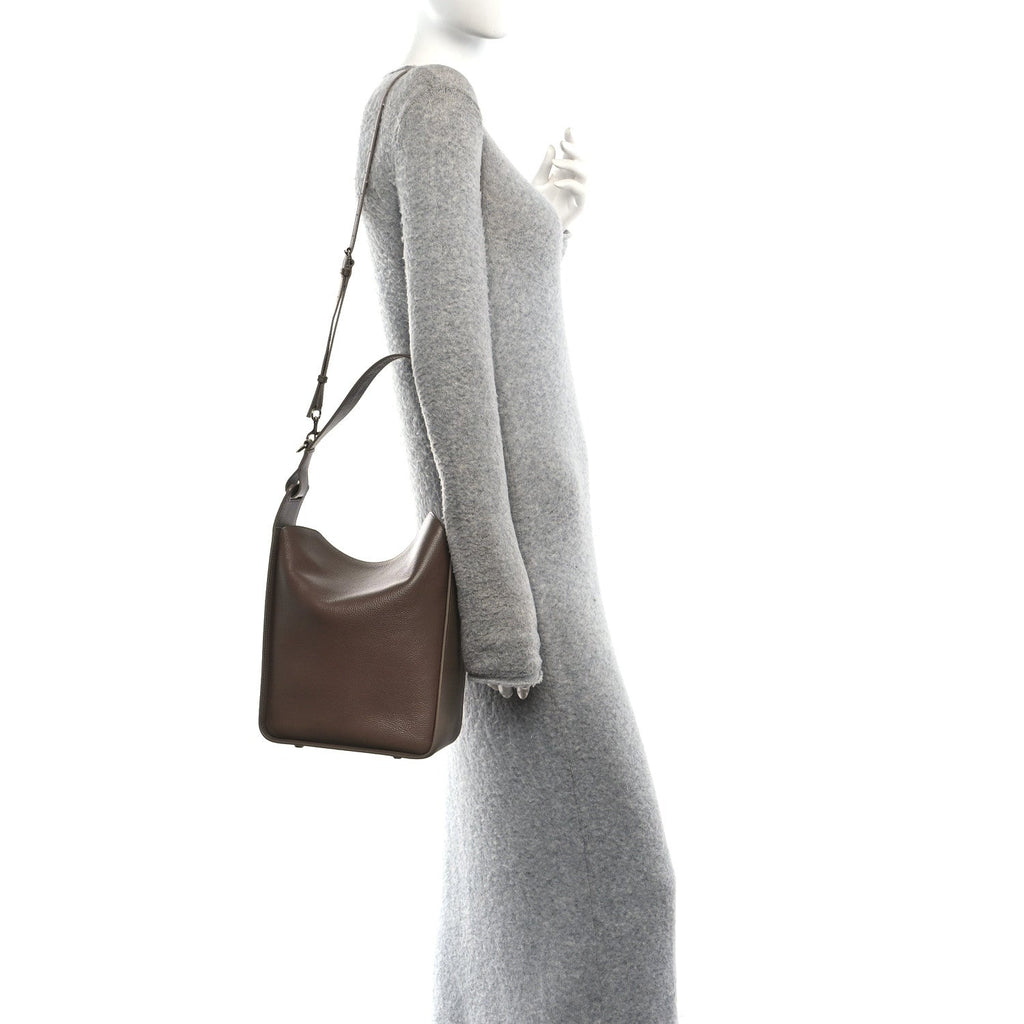 Calfskin Logo Embossed Small Tool 2.0 North-South Tote Mink Grey