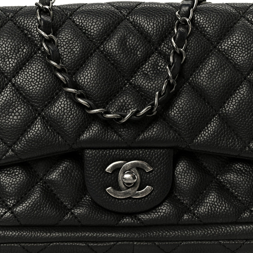 Caviar Quilted Medium Now and Forever Flap Black