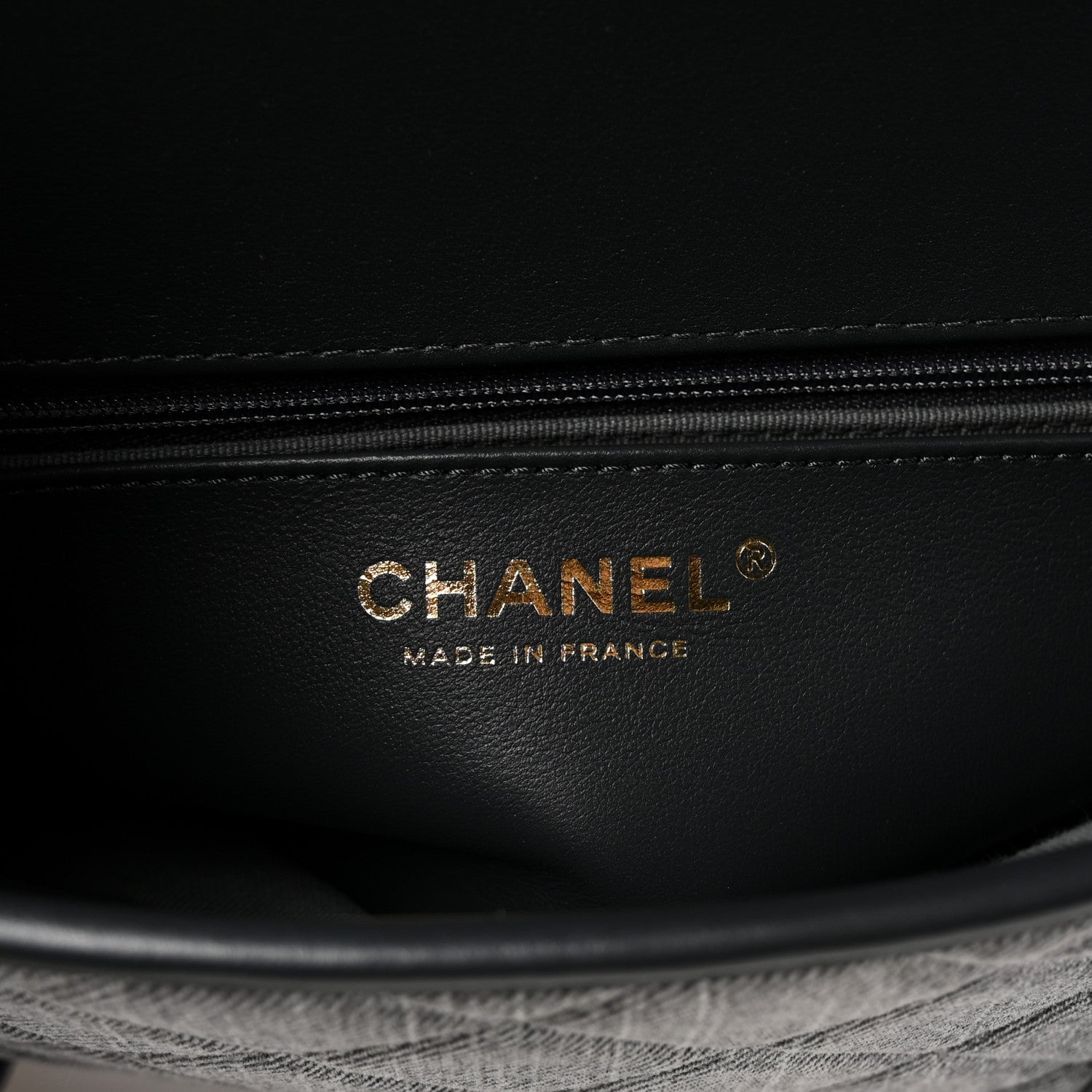 Washed Denim Quilted Messenger Flap Black