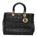 Lambskin Cannage Large Lady Dior Black