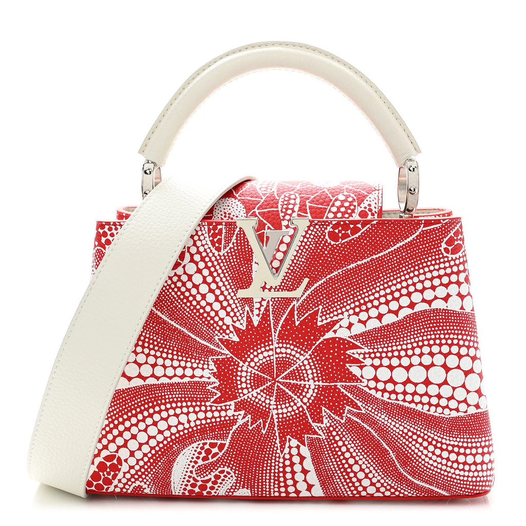 LV X YK Taurillon Psychedelic Flower Capucines BB Rouge