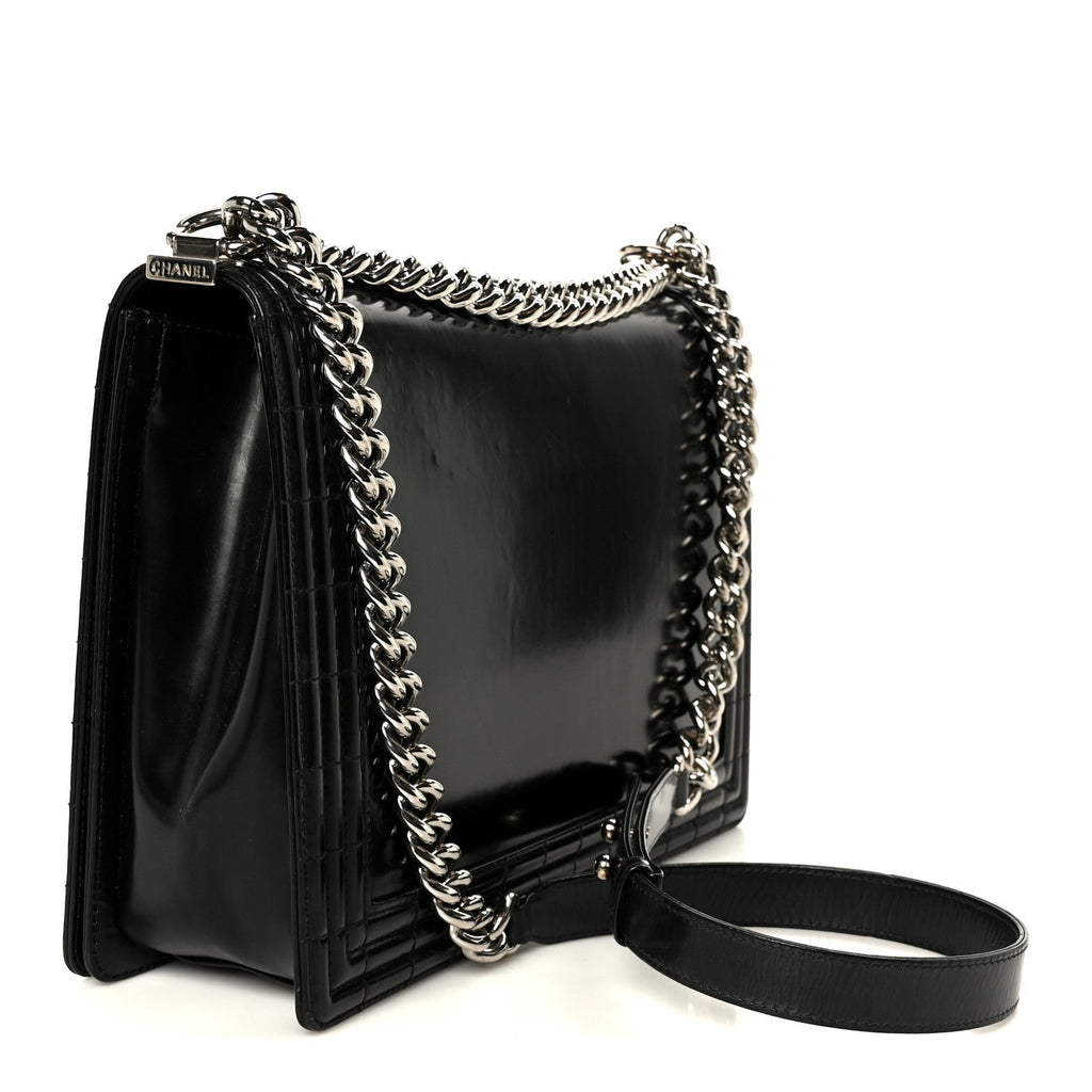 Patent Medium Boy Reverso Flap Black