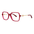 Marc Jacobs Eyeglasses Square Full Rim, Frosted Burgundy/Gold Frame and Clear Demo Lenses Lens MARC6910LHF00