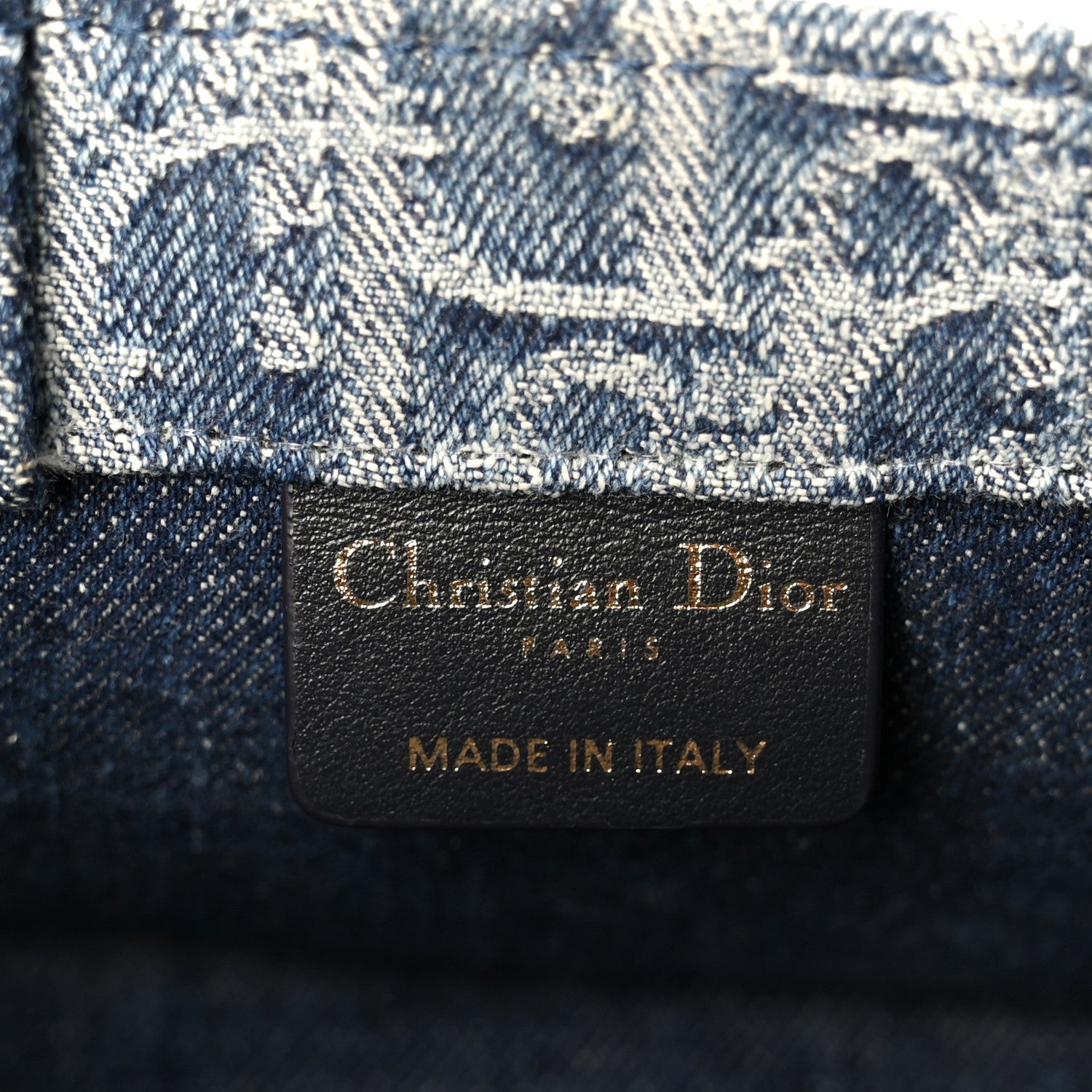 Denim Oblique Mini Book Tote With Strap Blue