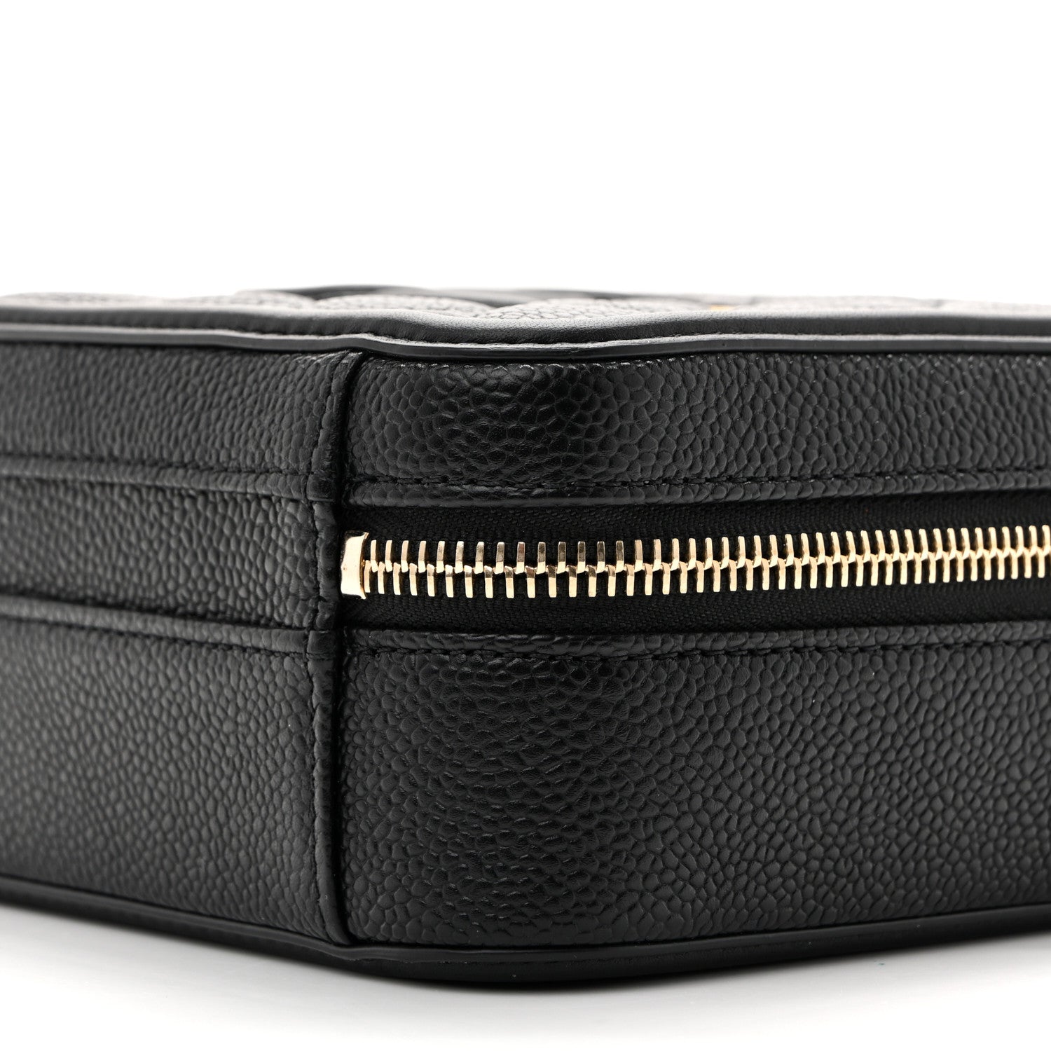 Caviar Quilted Small CC Filigree Vanity Case Black