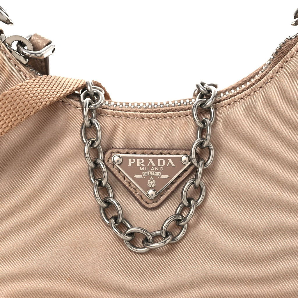 Tessuto Nylon Saffiano Mini Re-Edition 2000 Shoulder Bag Cammeo