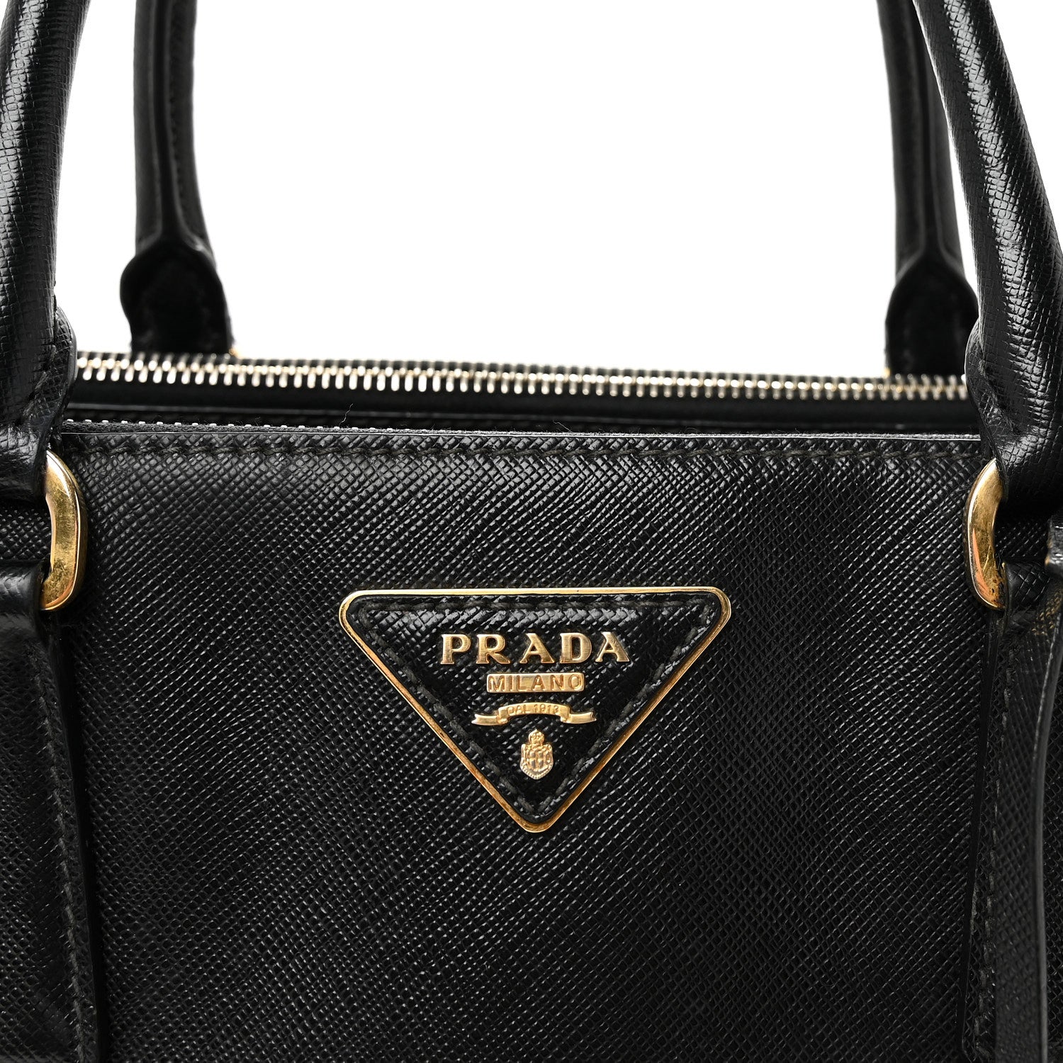 Saffiano Large Galleria Double Zip Tote Black