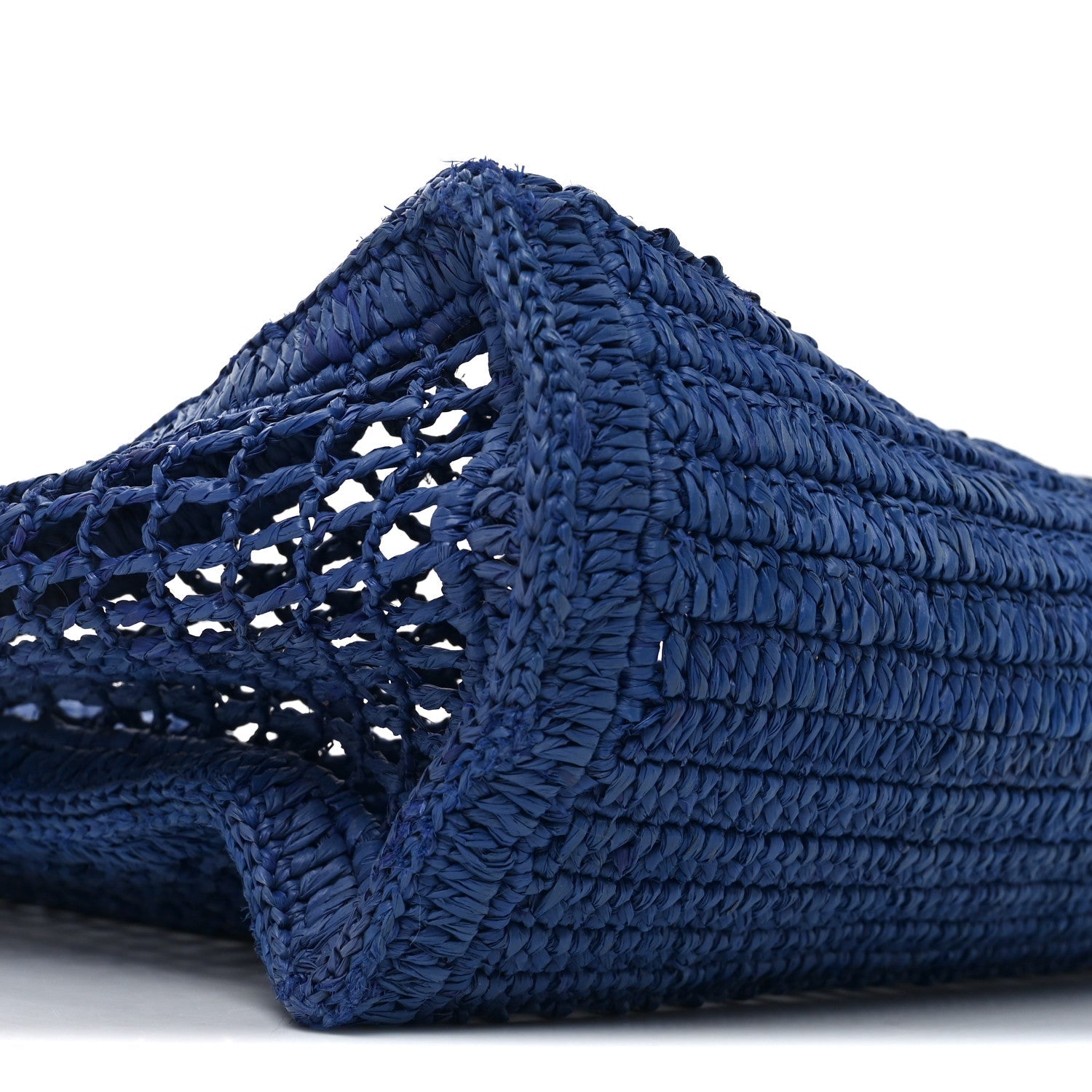 Raffia Summer Banana East West Tote Ashes Blue
