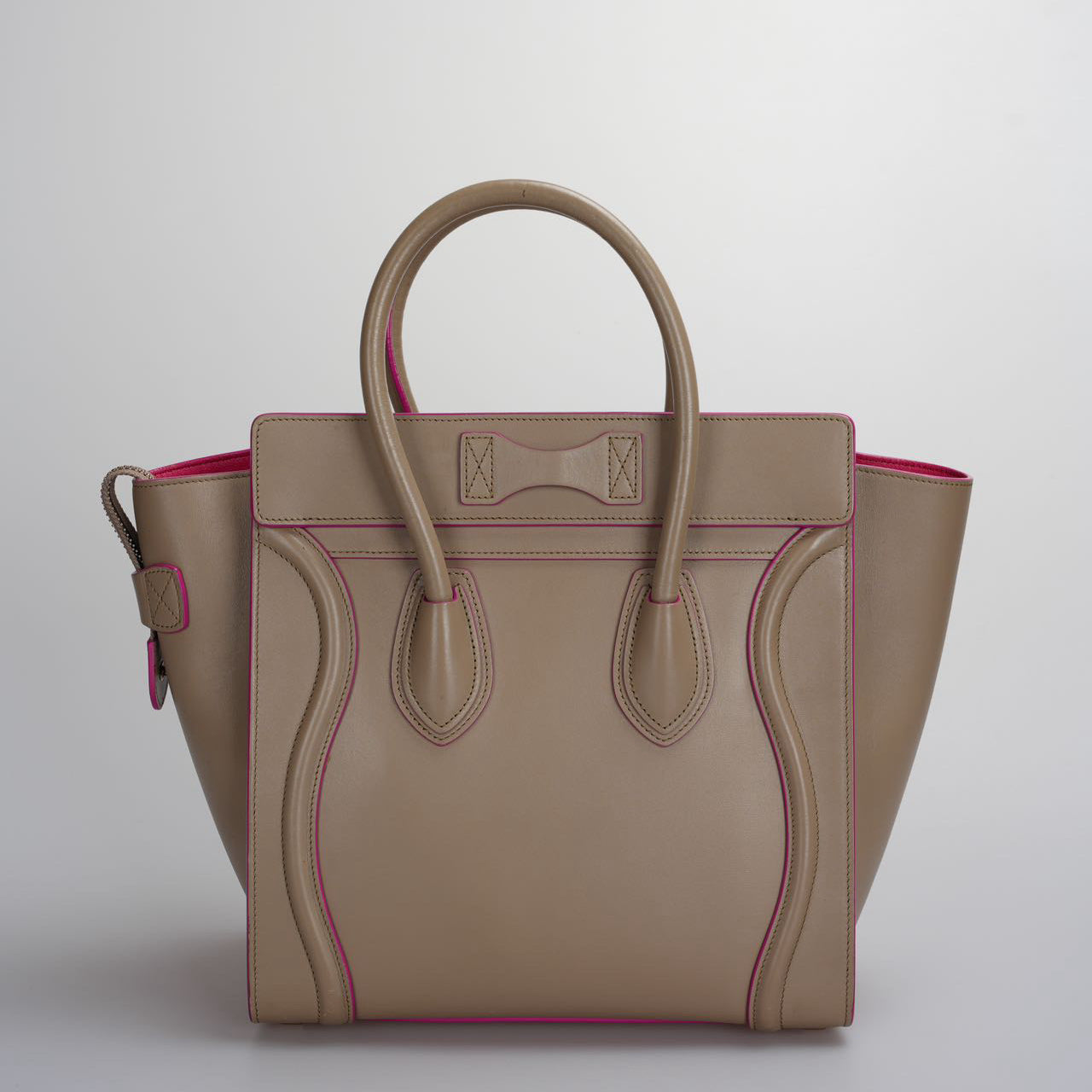 CELINE Calfskin Mini Luggage in Beige
