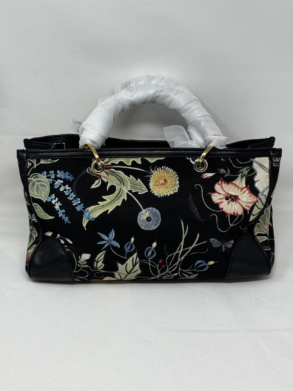 Gucci Flora Knight Bamboo Shopper Large - Black Totes, Handbags BJ1-19