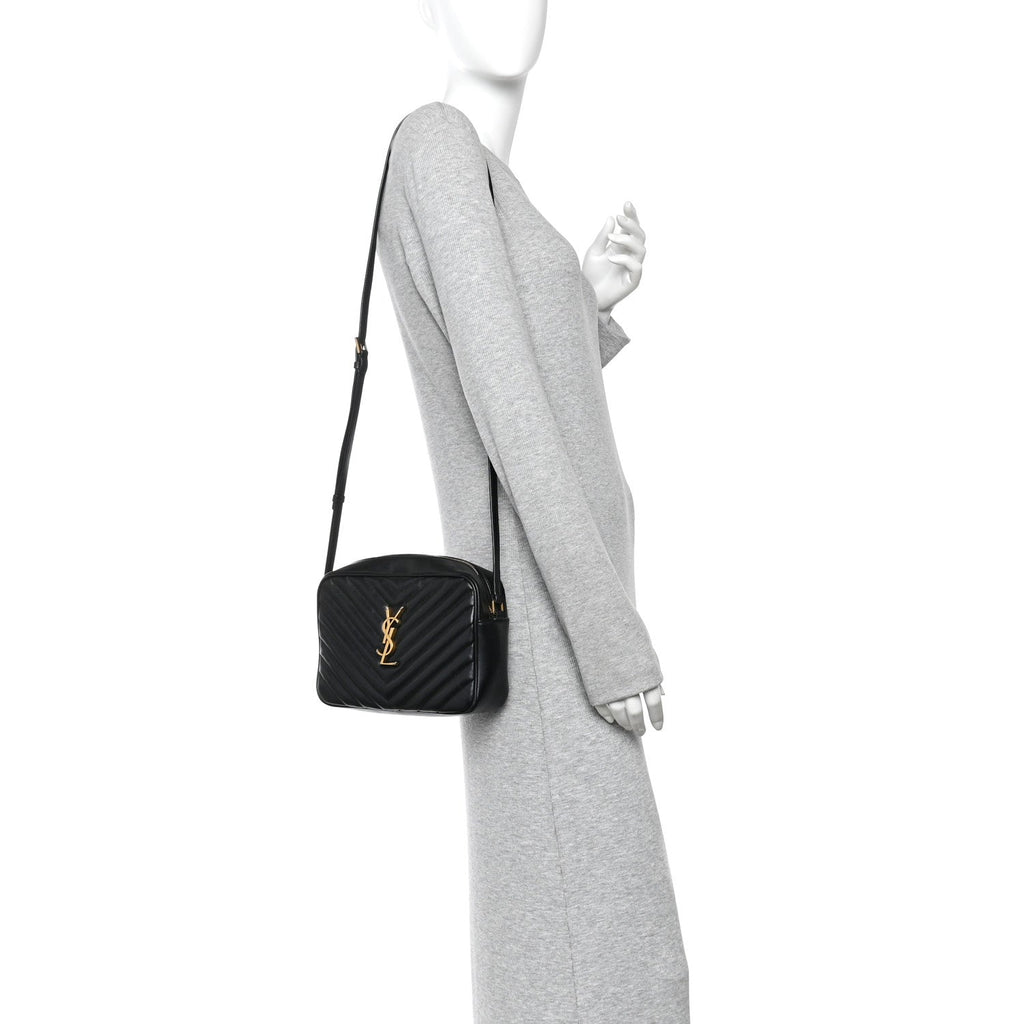 Calfskin Matelasse Monogram Lou Camera Bag Black