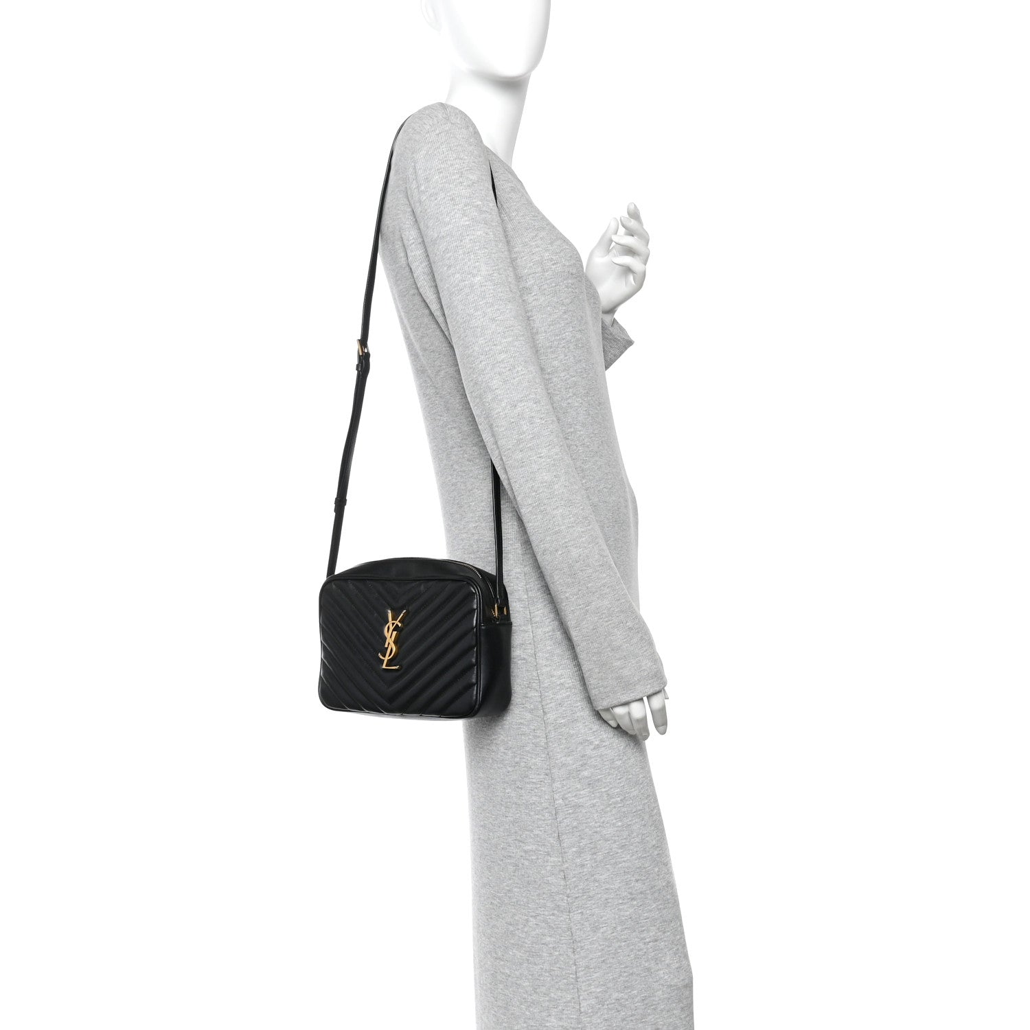 Calfskin Matelasse Monogram Lou Camera Bag Black