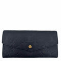 LOUIS VUITTON Empreinte Leather Sarah Wallet Navy