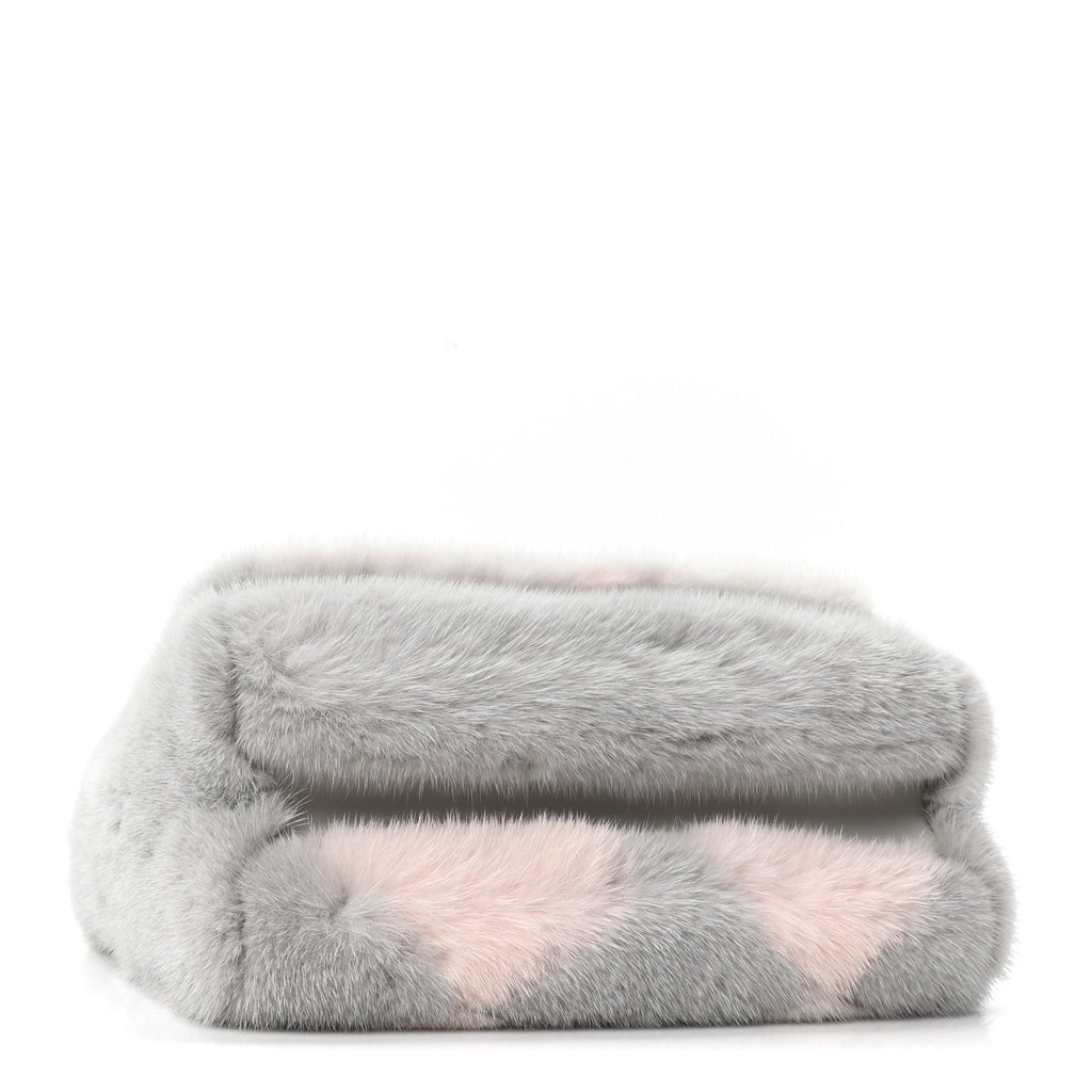 Mink Fur Malletage GO-14 PM Grey Pink