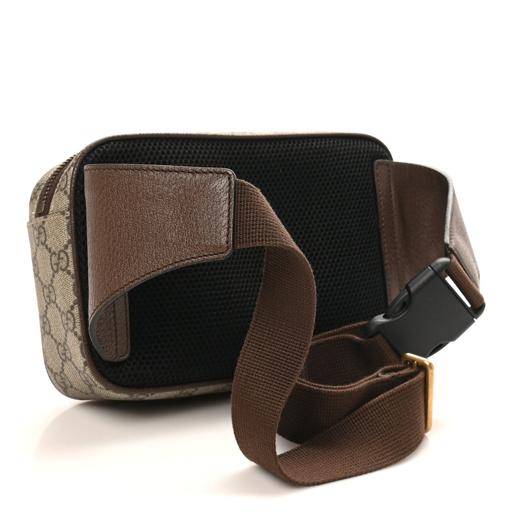 Soft GG Supreme Monogram Medium Ophidia Belt Bag Dark Brown