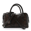Faux Snake Print Ryder Crossbody Bag Espresso