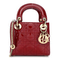 Patent Cannage Mini Lady Dior Red