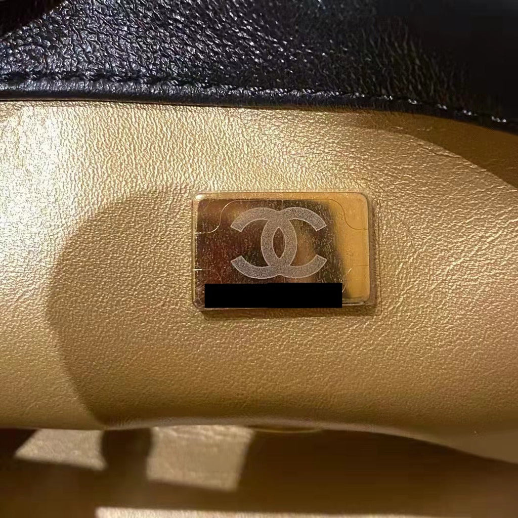 Chanel Pearl Crush Mini Square Flap Bag Lambskin Black