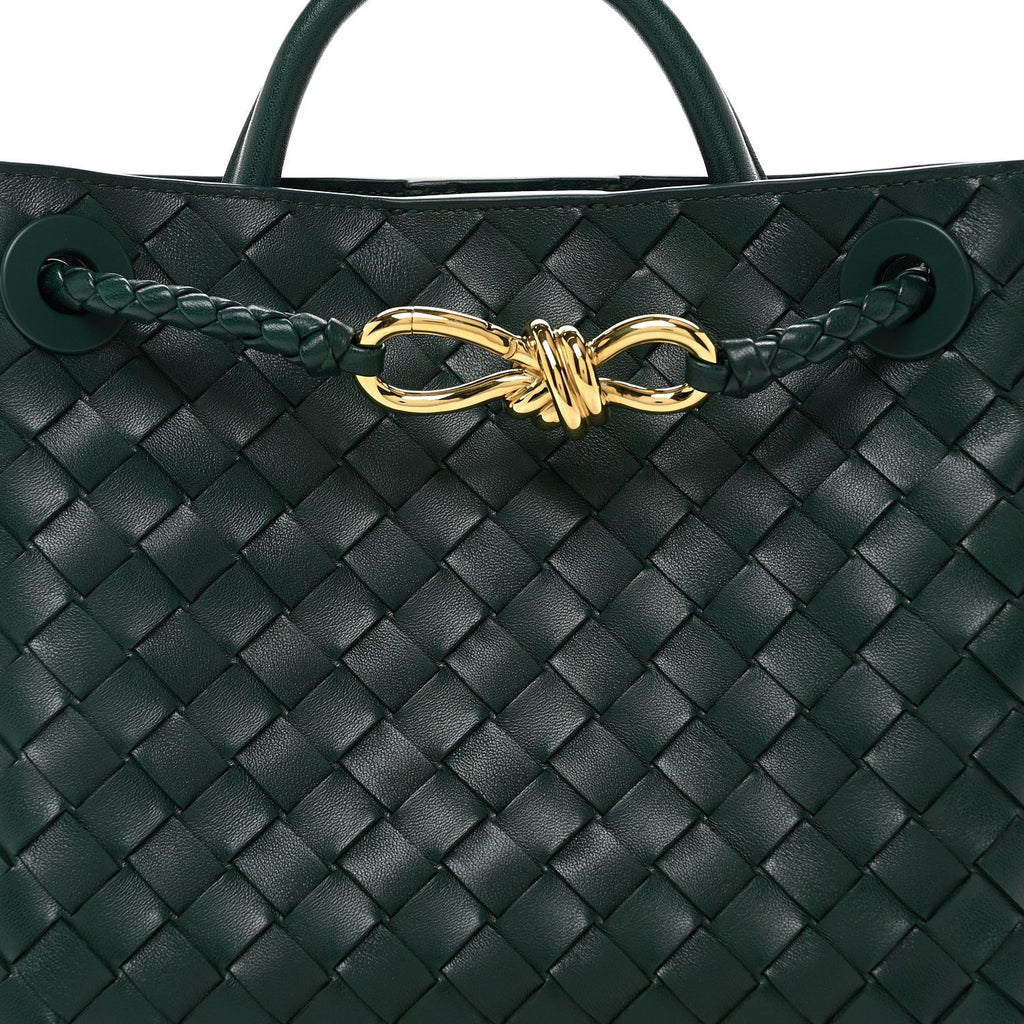 Nappa Intrecciato Small Andiamo Shoulder Bag Emerald Green