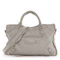 Chevre Silver Metallic Edge Hardware City Gris Glace