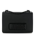 Ultra Matte Calfskin J'Adior Chain Flap Bag Black