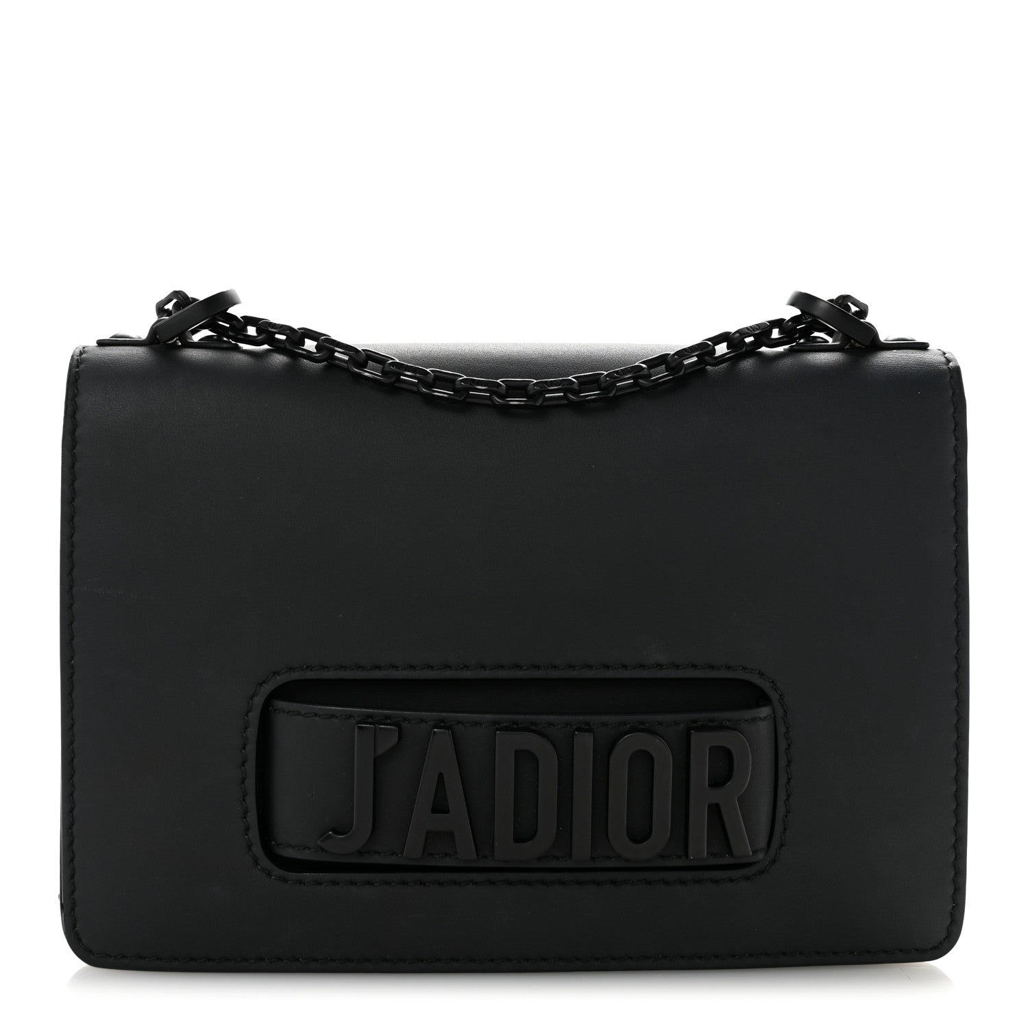 Ultra Matte Calfskin J'Adior Chain Flap Bag Black