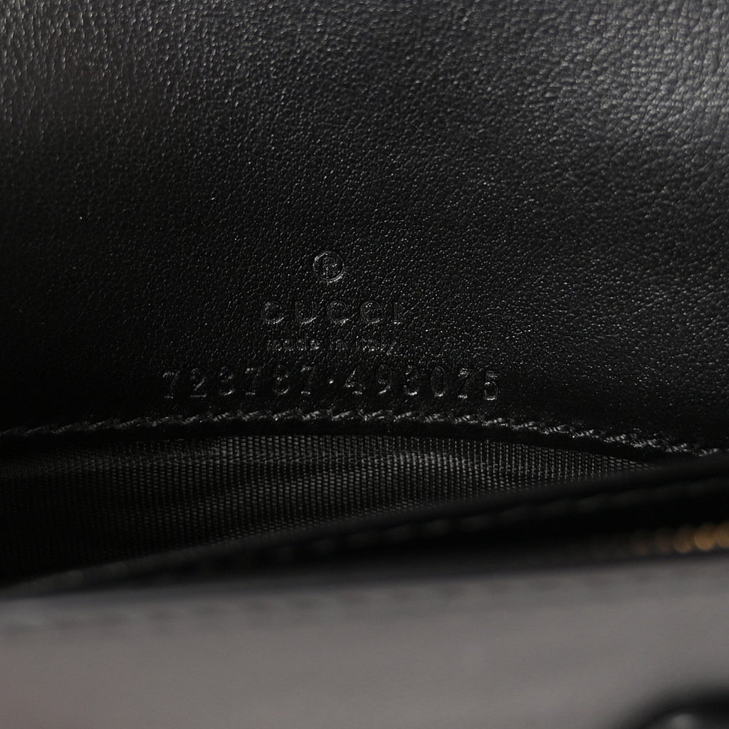 Calfskin GG Matelasse Chain Wallet Black