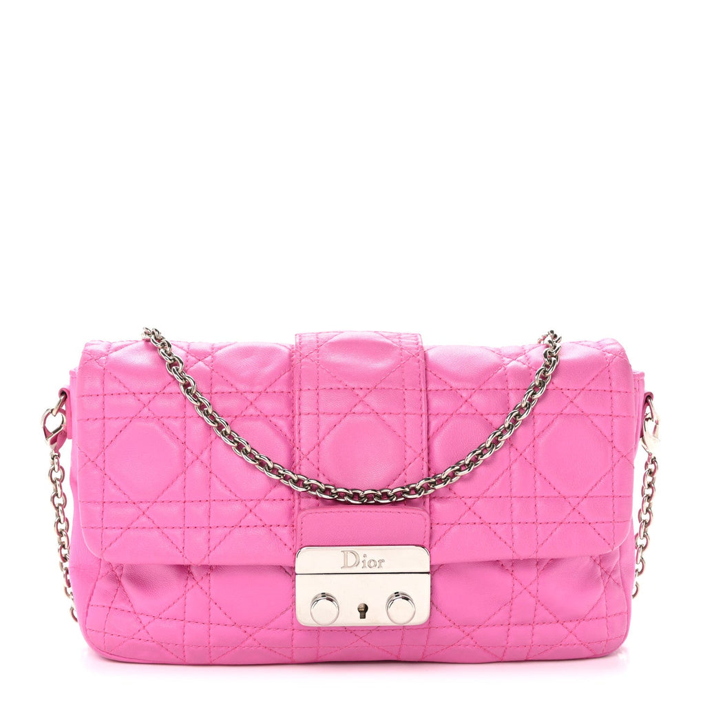 Lambskin Cannage Miss Dior Promenade Pouch Fuchsia