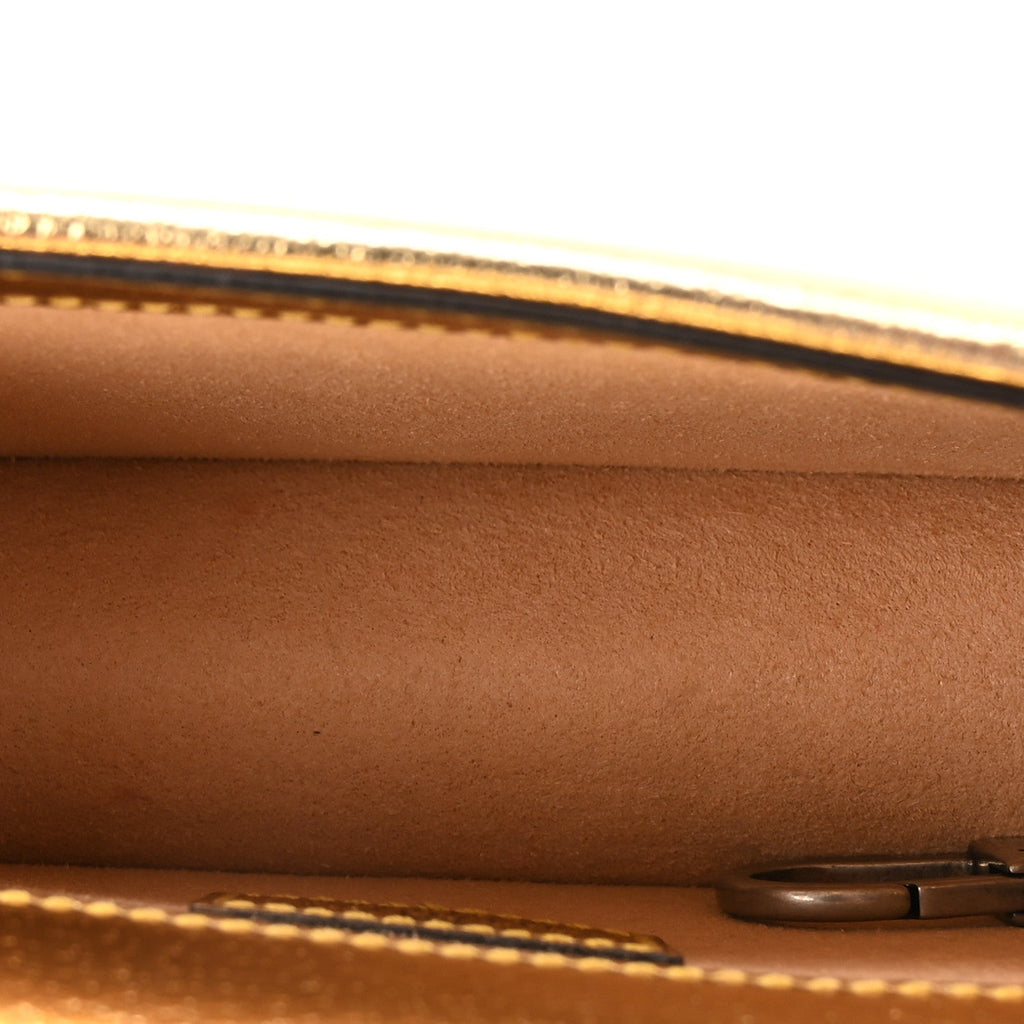Metallic Calfskin Super Mini Dionysus Shoulder Bag Gold