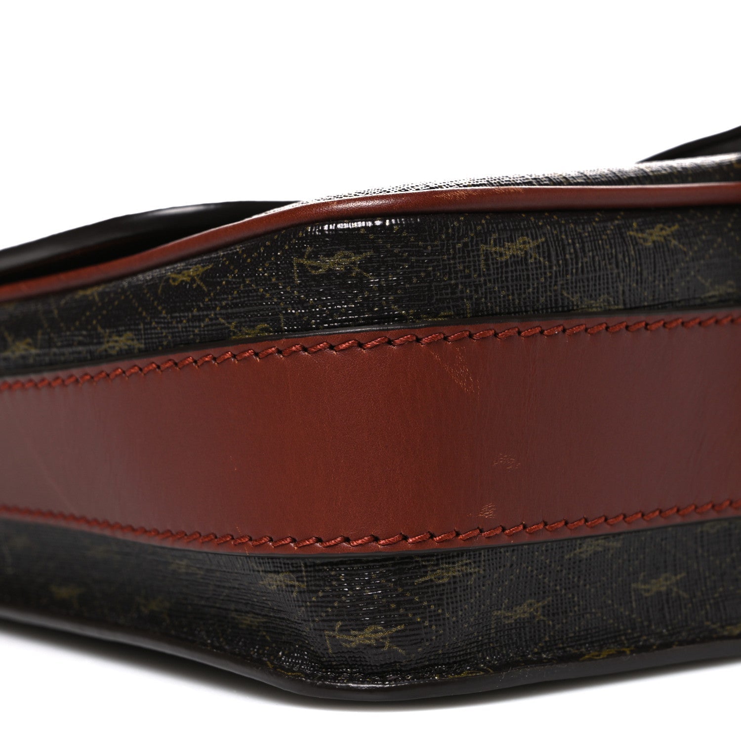 Canvas Smooth Calfskin Le Monogramme Medium Buckle Satchel Chestnut