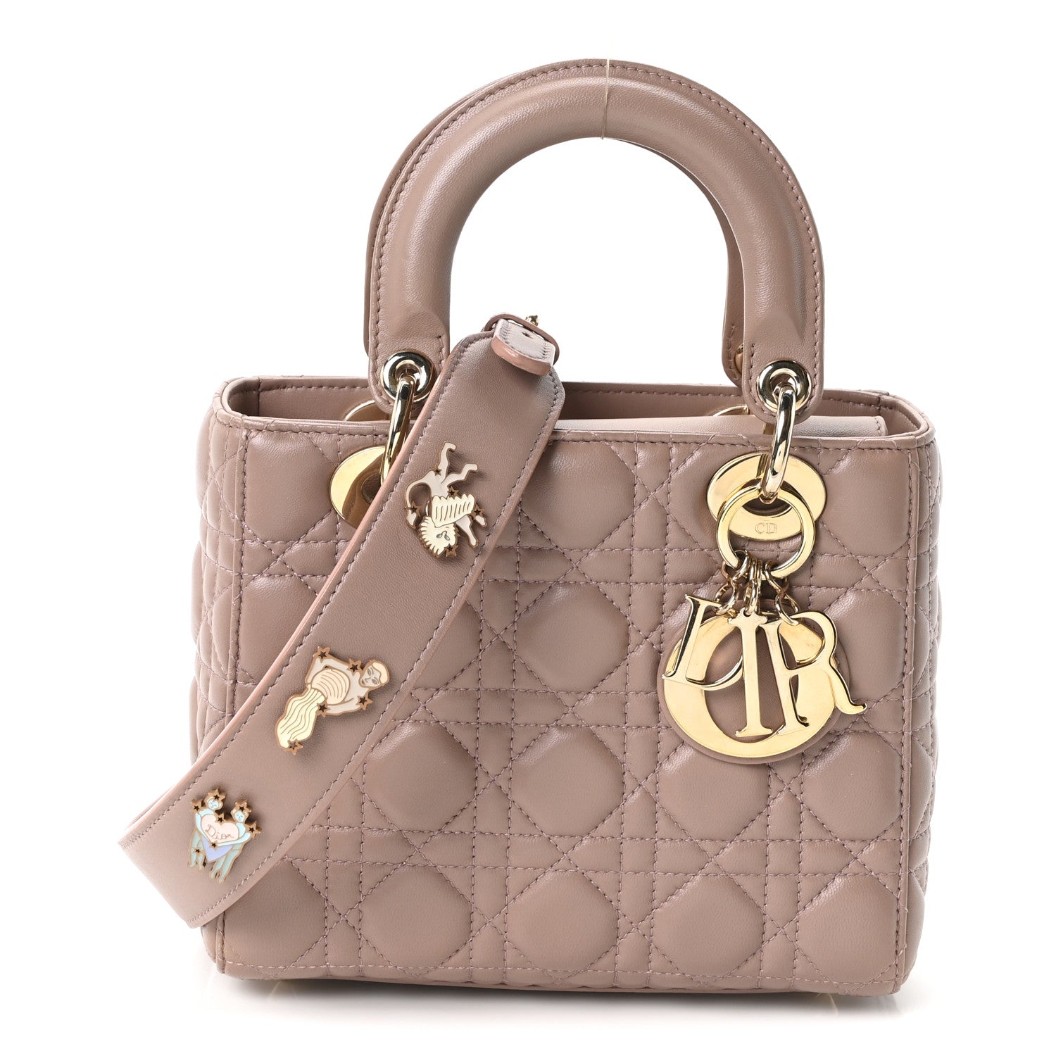 Lambskin Cannage Small Lucky Badges My Lady Dior Fard