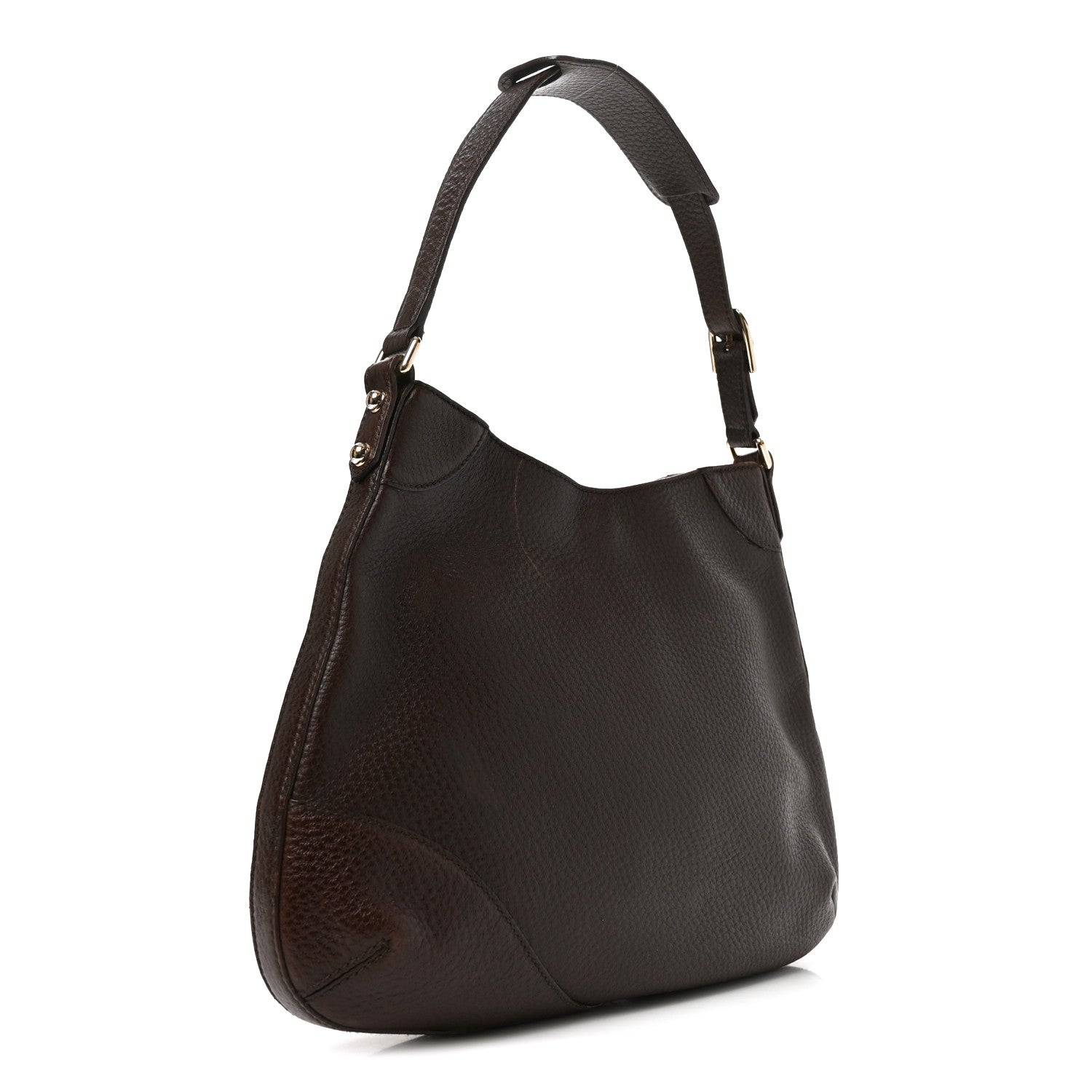 Grained Calfskin Hasler Hobo Brown