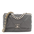 Lambskin Quilted Medium Chanel 19 Flap Dark Grey