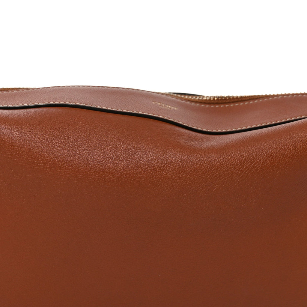 Supple Calfskin Medium Romy Shoulder Bag Tan