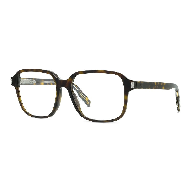Dior Eyeglasses Square Full Rim, Dark Havana Frame and Clear Demo Lenses Lens NEODIOROS2I2000