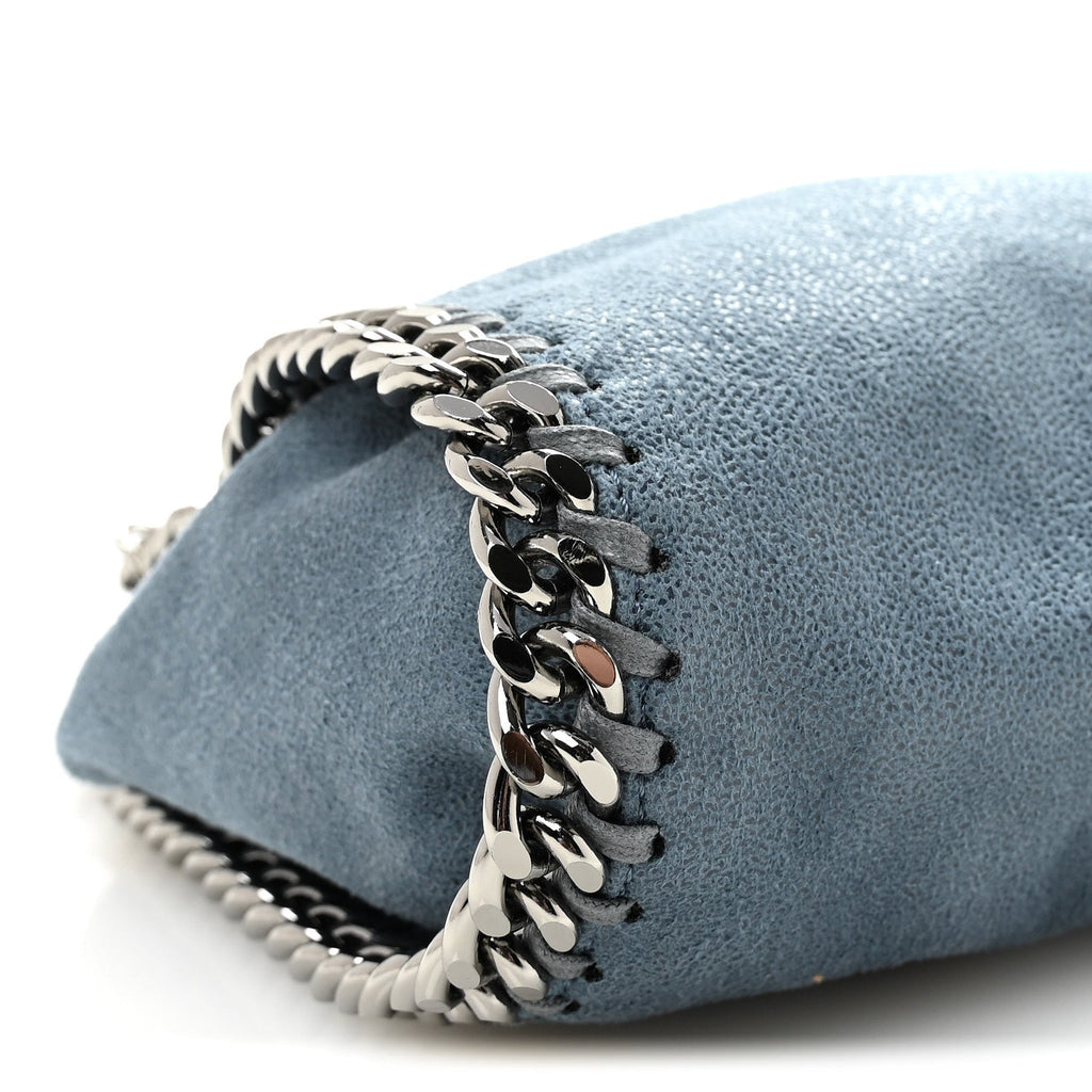 Shaggy Deer Mini Falabella Fold Over Tote Light Blue