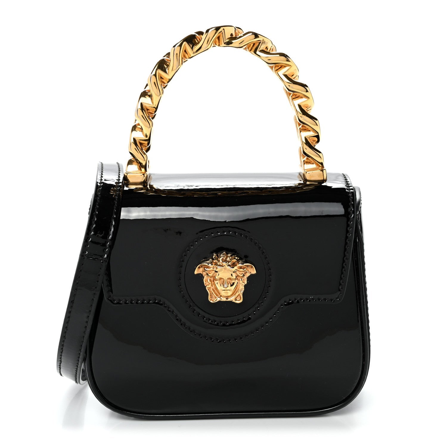 Patent Mini La Medusa Bag Black