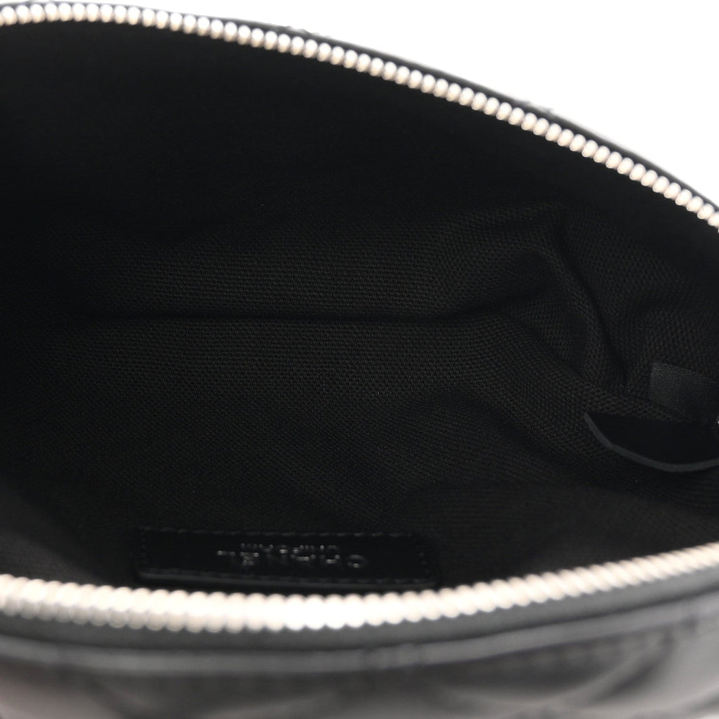 Calfskin Quilted Uniform Waist Belt Bag Black