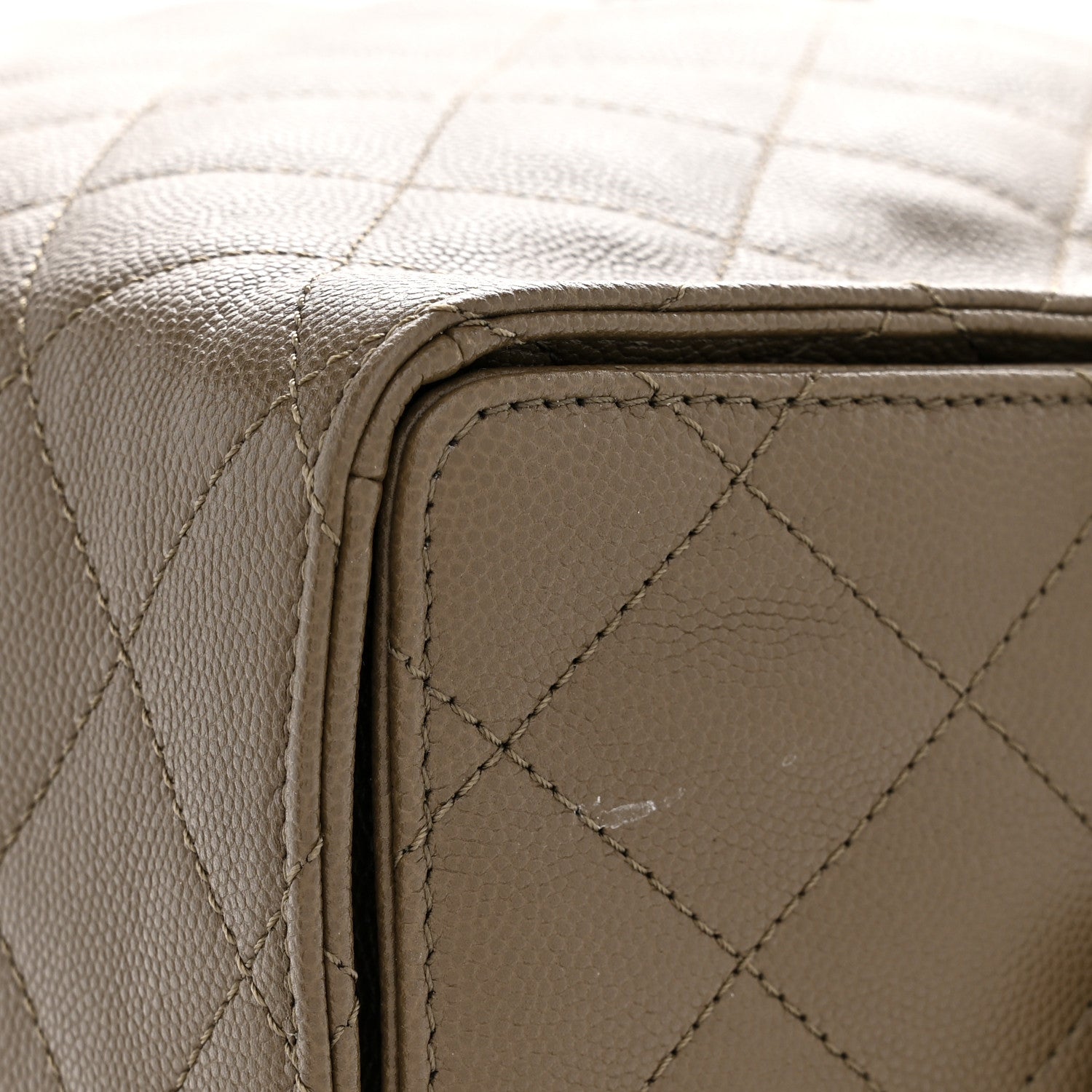 Caviar Quilted Medium Chanel 25 Handbag Dark Khaki