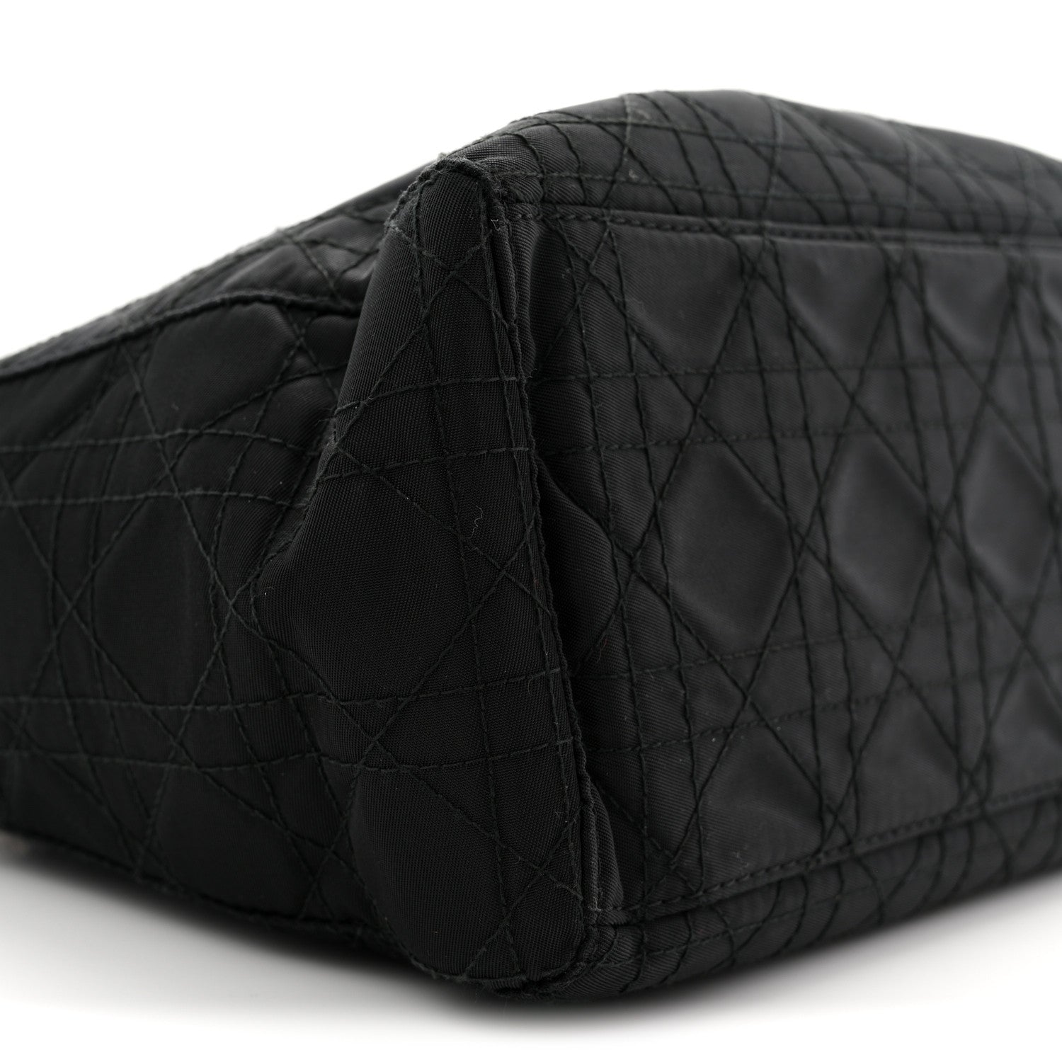 Nylon Cannage Medium Lady Dior Black
