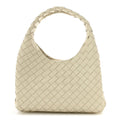Nappa Intrecciato Small Campana Shoulder Bag Sea Salt