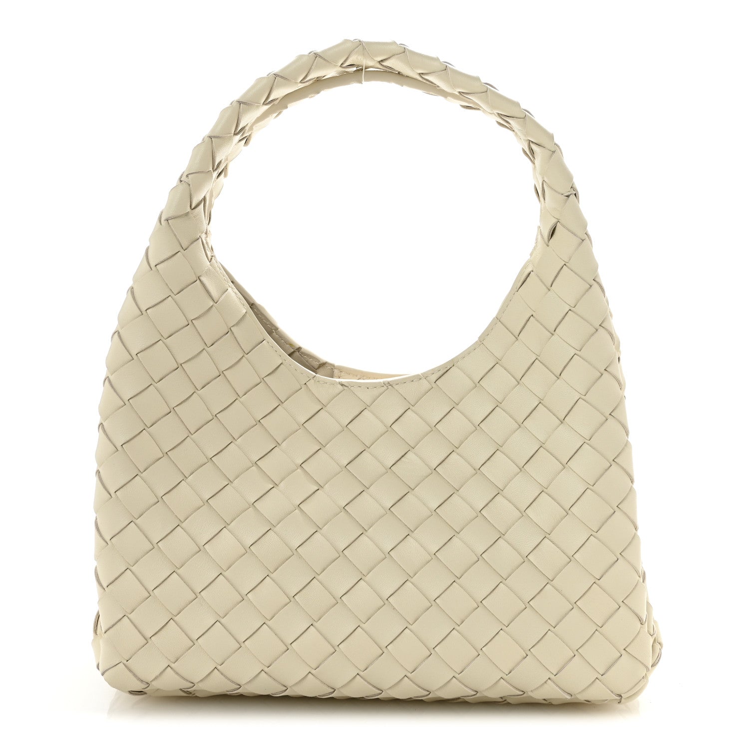 Nappa Intrecciato Small Campana Shoulder Bag Sea Salt