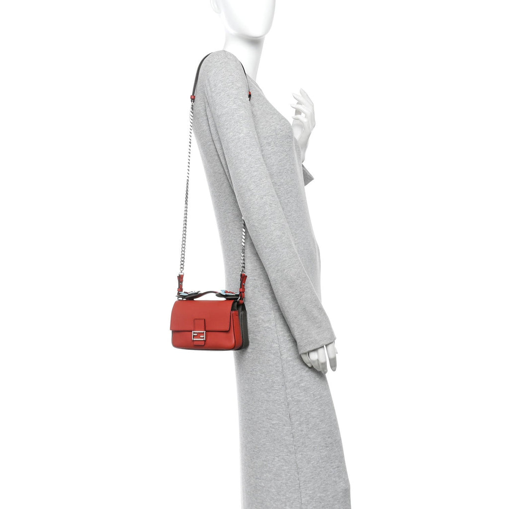 Vitello Dolce Flowerland Bi-Color Studded Micro Double Baguette Bloody Mary Carbone