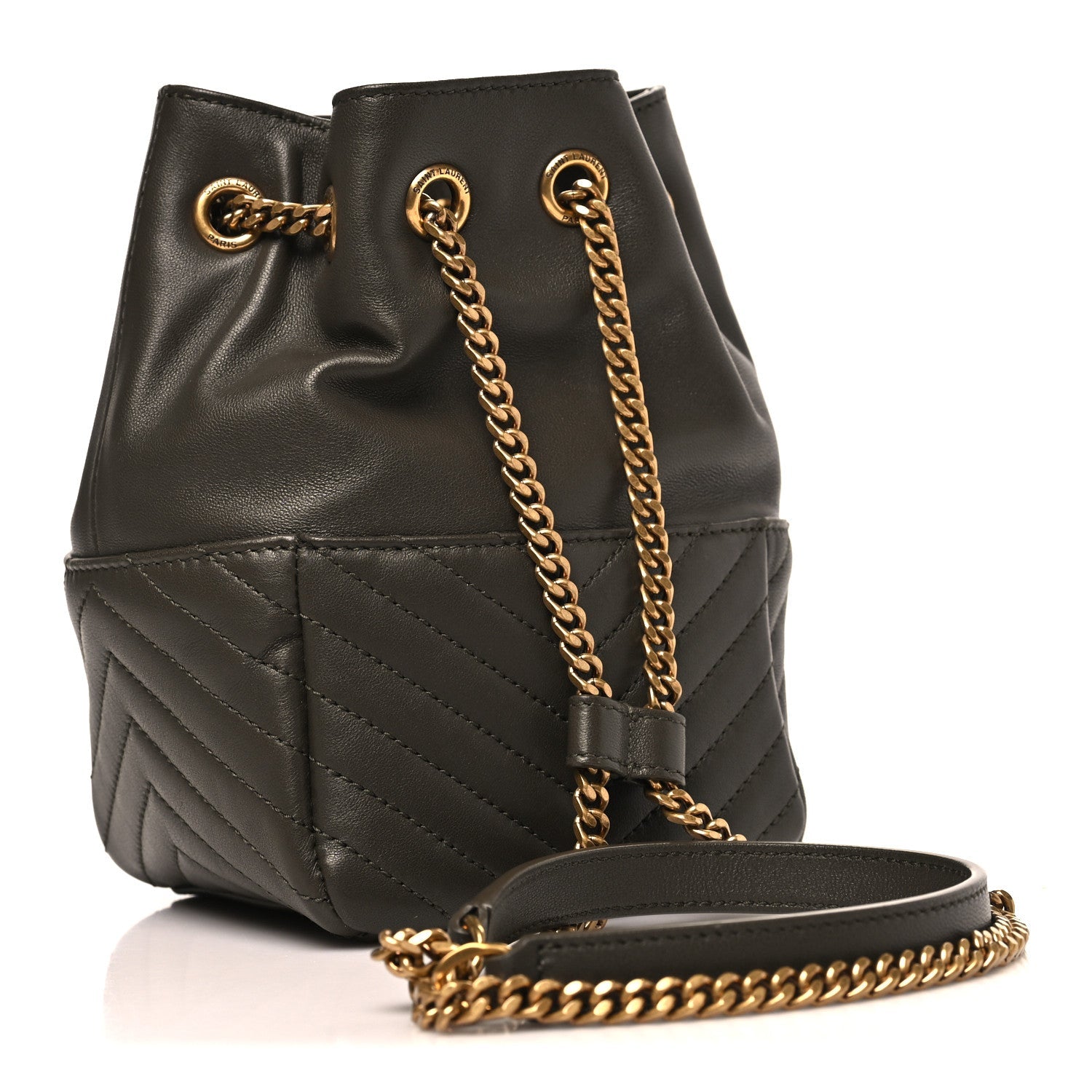 Lambskin Matelasse Monogram Joe Nano Bucket Bag Light Musk
