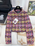 Chanel 23A purple sequin tweed jacket