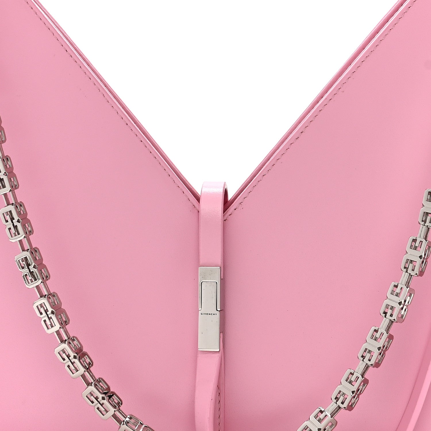 Box Calfskin Small Cut Out Shoulder Bag Pink