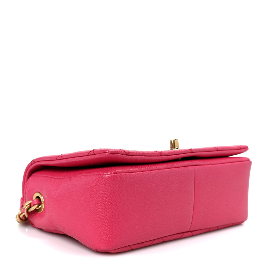 Caviar Quilted Small Fashion Therapy Flap Bag Dark Pink